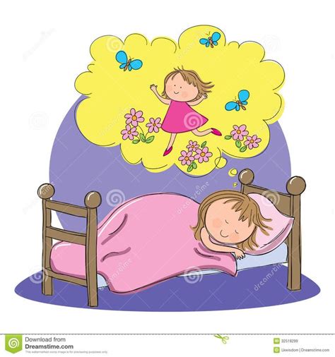 Girl Dreaming Whilst Sleeping Stock Vector Image 32518299 Girls