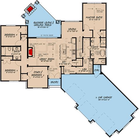 4 Bed House Plan With Master Walk In Closet Laundry Access 70553mk