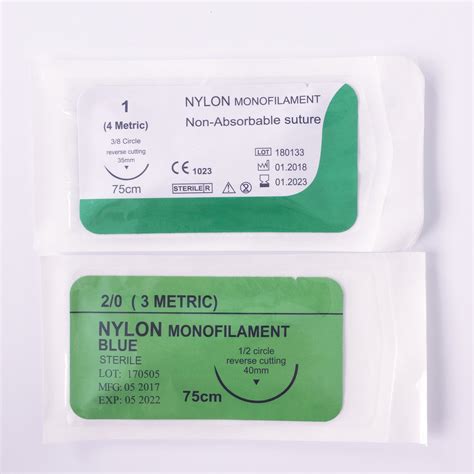 Non Absorbable Surgical Suture Nylon With Needle China Nylon Suture