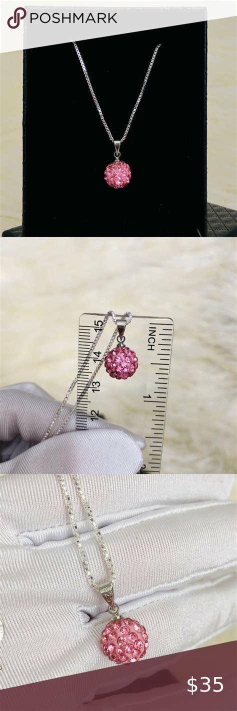 Stunning Pink Zircon Necklace Pendant Length Approx Chain