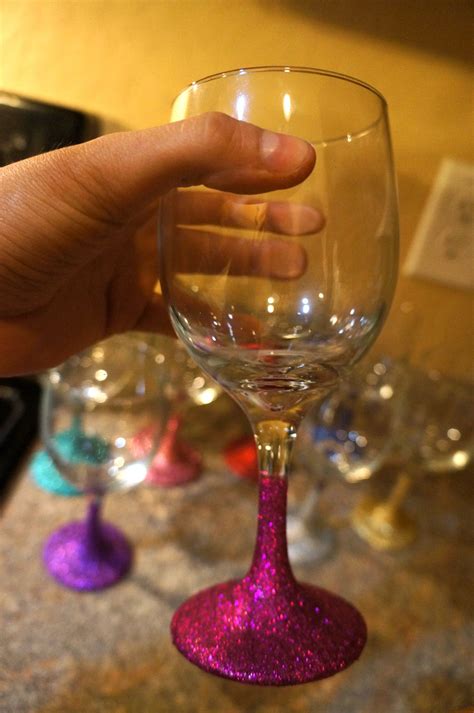 Diy Glitter Wine Glasses Miss Glam Dan Glitter Wine Glasses Diy