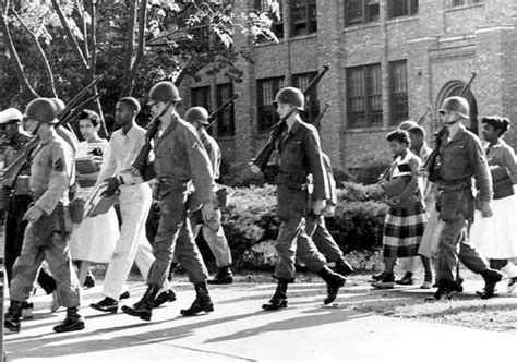 Soldiers Escorting The Little Rock Nine Civil Rights Movement Civil