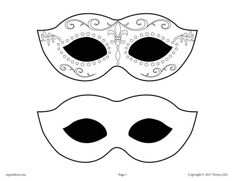 Free Printable Mardi Gras Mask Templates
