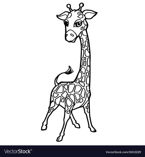 Cute Cartoon Giraffe Coloring Page