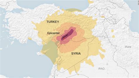 Map Epicenter And Aftershock Locations Of Earthquake In Turkey Syria