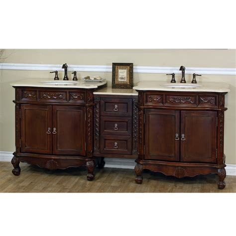 80 inch bathroom vanity is not really big at all, so you still can have one for your minimalist space of bathroom. 82.7 Inch Double Sink Bathroom Vanity in Walnut ...