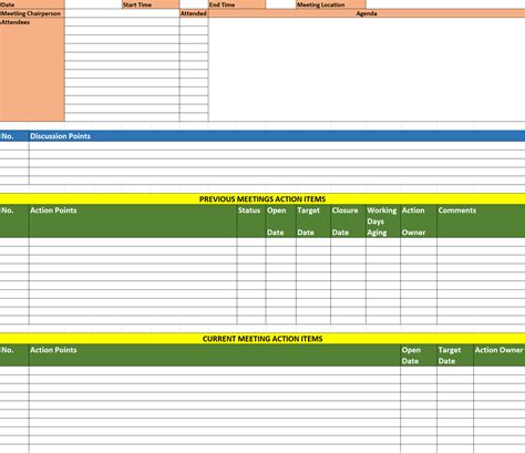 Meeting Minutes Template Excel 14 Minutes Of Meeting Template Excel