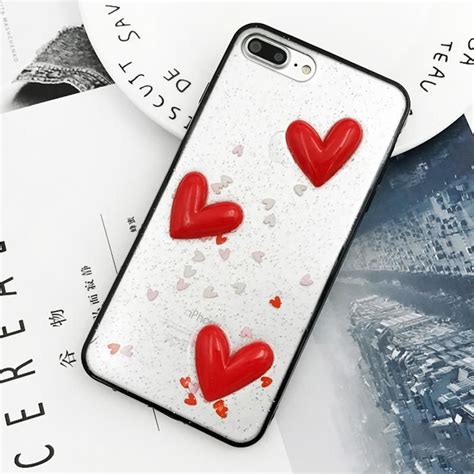 3d Glitter Heart Iphone Case Iphone Cases Case Glitter Hearts