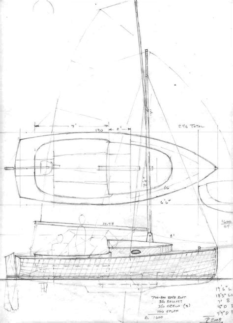 19' 5" Sailing Scooter ~ Small Boat Designs by Tad Roberts