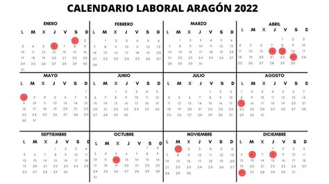 Calendario Laboral 2022 En Arag N Estos Ser N Los Puentes Y Festivos