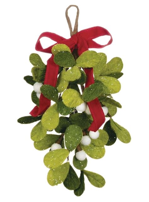 Felt Mistletoe Drop Christmas Decoration 12 Tall By Sullivans