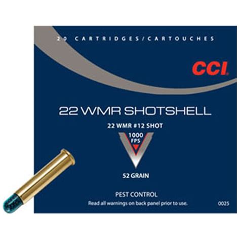 Cci Pest Control 22 Wmr 20 Rounds Shotshell 12 Shot 52 Grains 1000fps