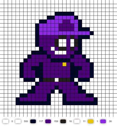 Purple Guy Fnaf Perler Bead Pattern Pixel Art Perler Bead Art