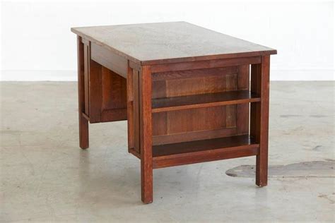 Arts And Crafts Mission Style Oak Library Table 2 From The Estate Of
