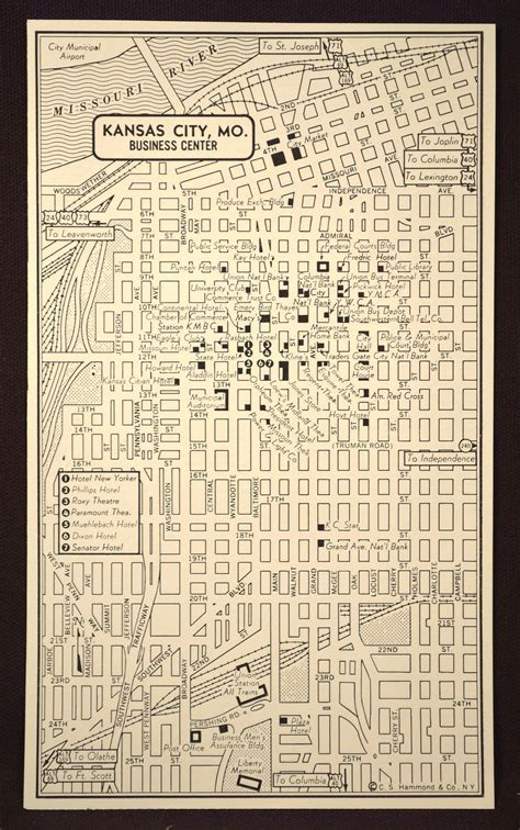 Kansas City Map Kansas City Street Map Wall Art Missouri Kansas City