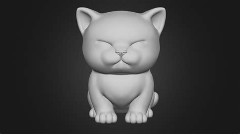 cute kitten v3 stl for 3d print model 3d model by seberdra [fff8825] sketchfab