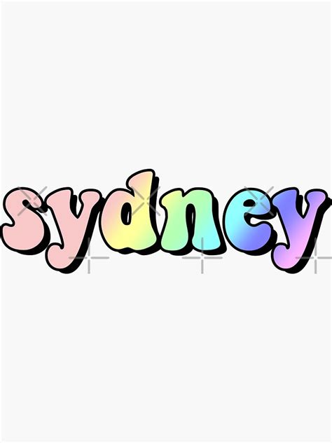 Aesthetic Rainbow Sydney Name Sticker For Sale By Star10008 Redbubble