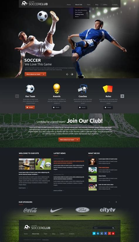 Free Sports Web Templates Printable Templates