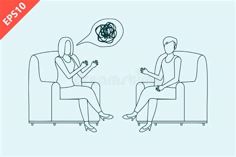 Hand Drawn Psychologist And Patient Psychotherapy Counseling Concept