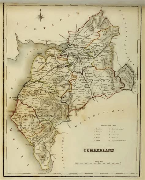 Map Of Cumberland 1845 Historical Maps Cumberland England England