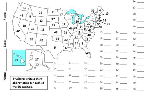 50 States And Capitals Map Quiz Printable Printable Maps Map Of Porn Sex Picture