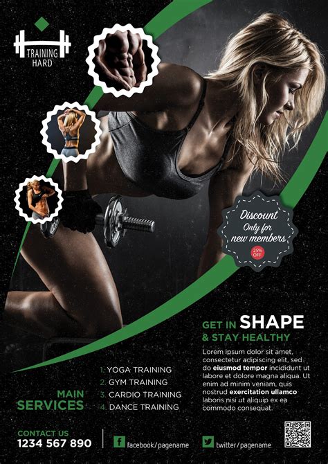 Professional Fitness Flyer Free Psd