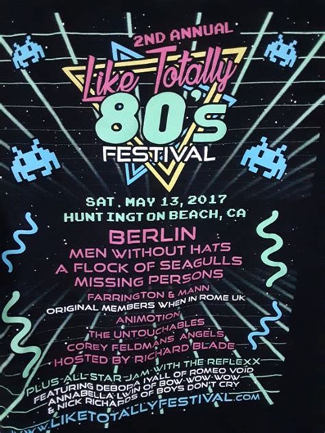 Totally 80's Festival H.B. CA 2017 Shirt in 2020 | 80s festival, Music festival poster, Festival