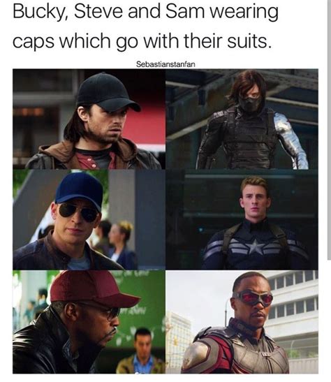 In Captain America Civil War Steve Bucky And Sam All Wear Caps That