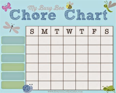 Printable Chore Chart For Preschoolers Honey Lime