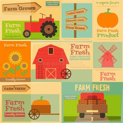 Bauernhof Poster Vektor Abbildung Illustration Von Landwirt 54732673