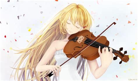 Shigatsuwakiminouso Miyazono Violin Anime Series Blonde Girl