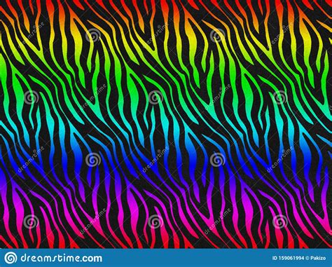 Multi Color Zebra Fur Skin Pattern Zebra Hairy Background Black And