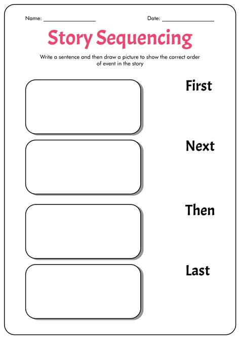 16 Worksheets First Next Last Sequencing Free Pdf At