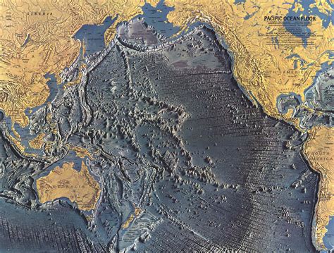 Pacific Ocean Floor 1969 Wall Map By National Geographic Mapsales