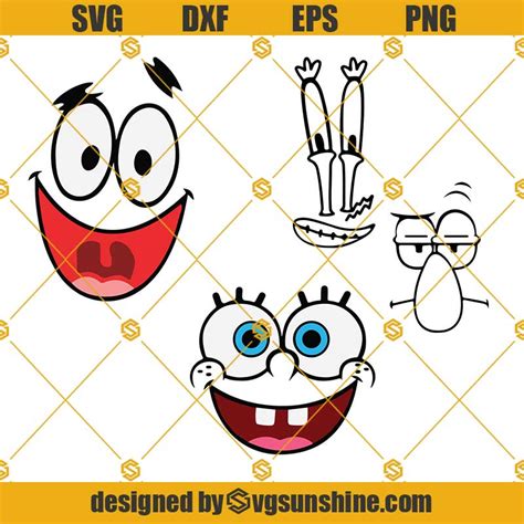 Spongebob Faces Svg Spongebob Svg