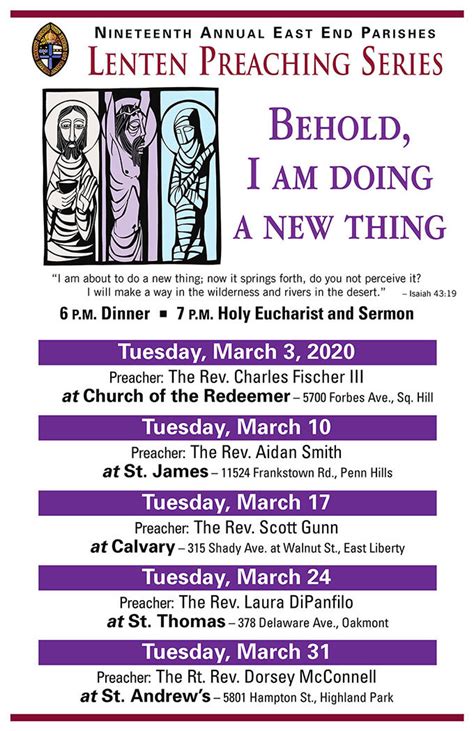 New Lenten Series Begins Tuesday March 3 2020 St James Episcopal Church Of Penn Hills