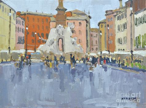 Piazza Navona Rome Italy Painting By Paul Strahm Fine Art America