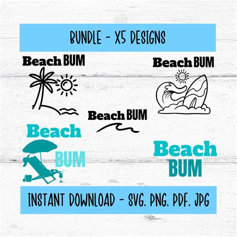 Beach Bum Svg Summer Svg Beach Svg Beach Png Digital Etsy