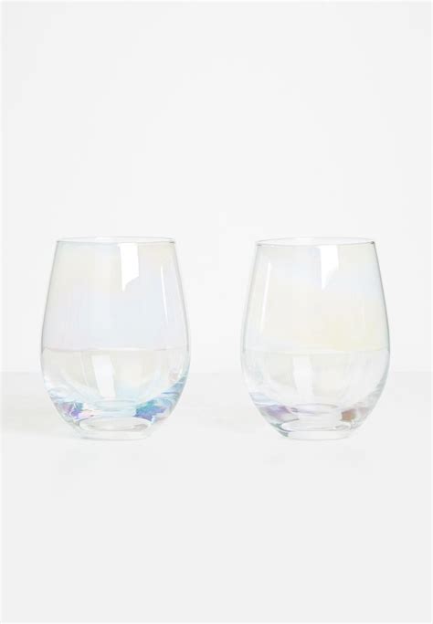 Water Glass Set Of 2 Clear Excellent Houseware Drinkware