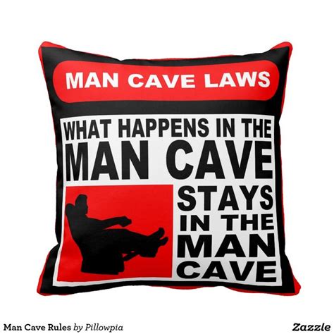 Man Cave Rules Throw Pillows Man Cave Rules Throw Pillows Man Cave