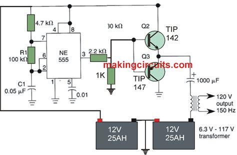 Simple Full Bridge Inverter Circuit Using Ic 555
