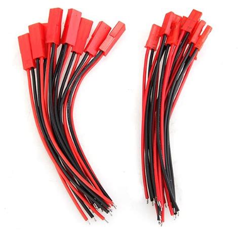 10 Pairs 100mm Jst Connector Plug Cable Line Malefemale For Rc Bec