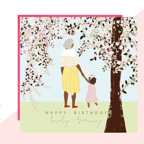 Happy Birthday Granny Blossom Card Granny Birthday Card Finished With