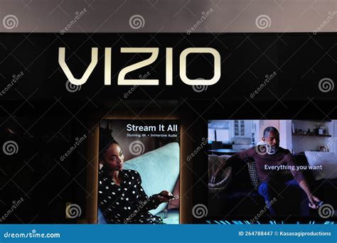 Vizio Brand Smart Television Displayed At Electronics Store Editorial