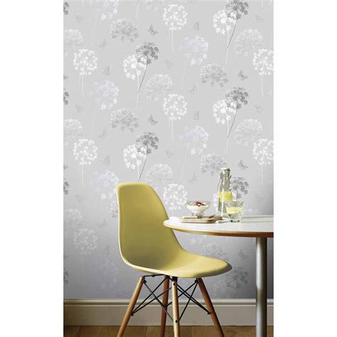 Arthouse Kitty Motif Grey Wallpaper Wilko