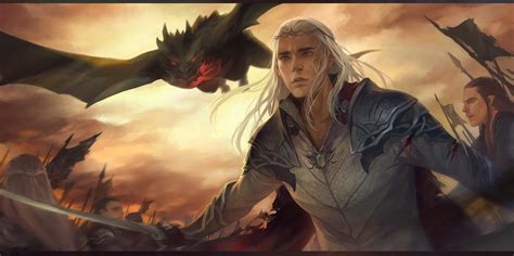 Thranduil And Smaug Tolkiens Legendarium And 1 More Drawn By