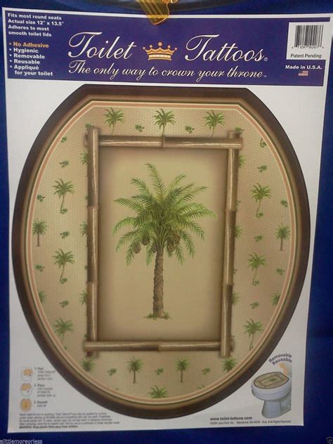 If you are dreaming of a place where palm trees sway, start in your home! Toilet Tattoo Round Palm Tree Tropical Island BAHAMA ...