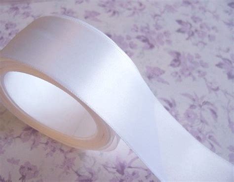 White Ribbon Offray Single Face White Satin Ribbon 1 12 Etsy