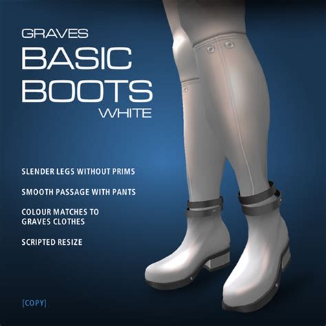 Second Life Marketplace Graves Basic Boots White