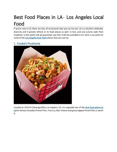 Best Food Places in LA - Los Angeles Local Food
